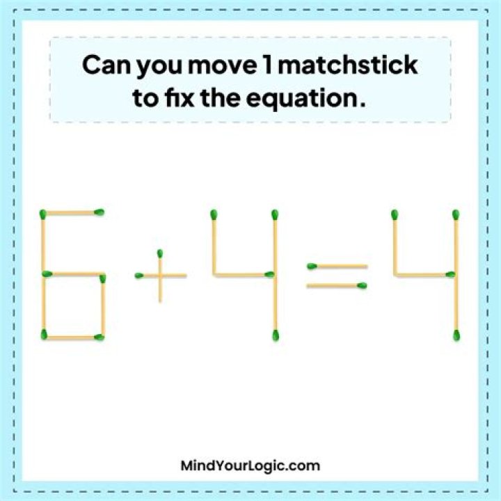 Brain Teaser Challenge: Fix the Equation 8+7=5 by Moving 2 Sticks