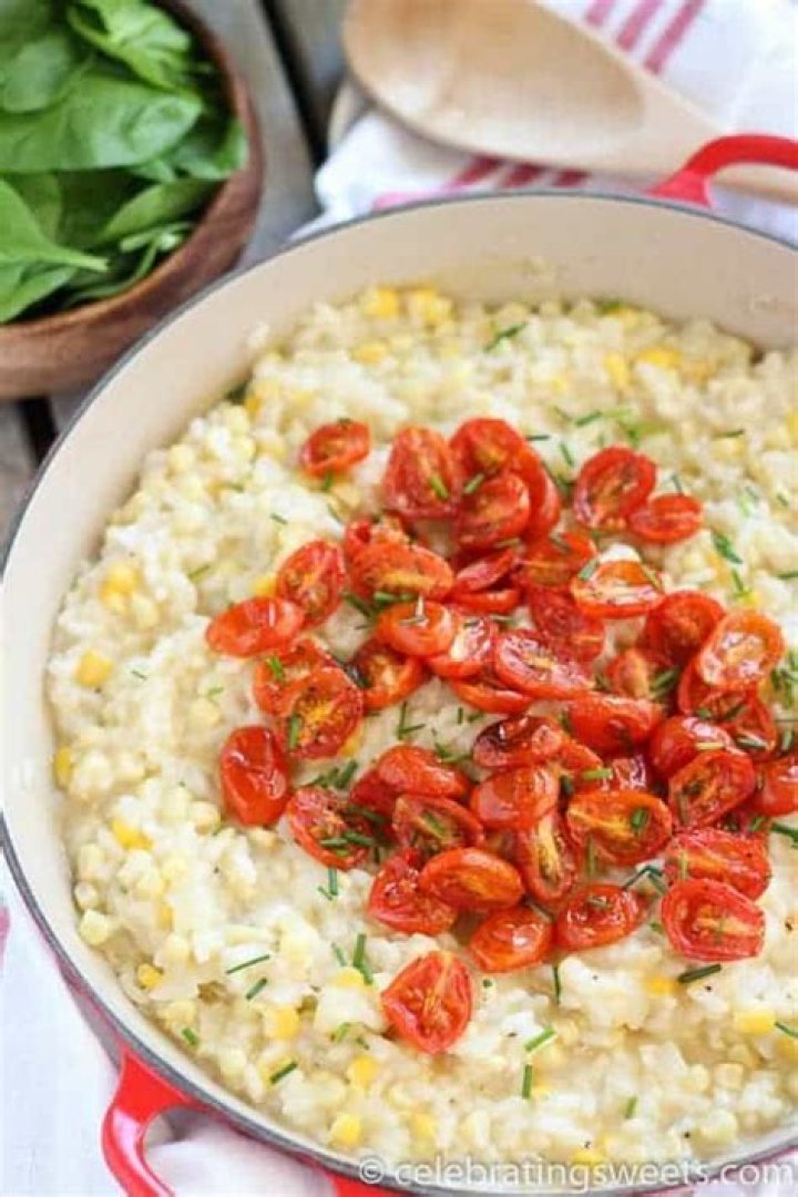 Corn Risotto with Roasted Tomatoes