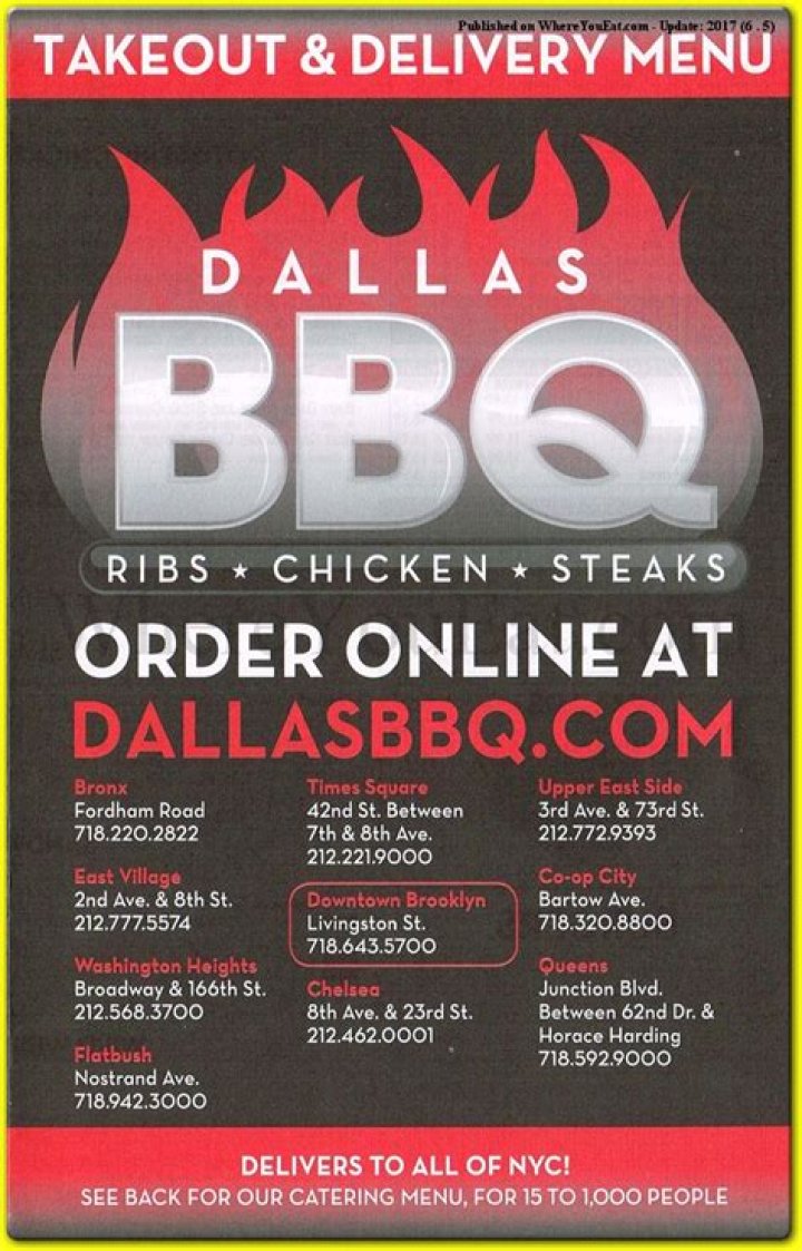Dallas BBQ Menu and Prices - SarkariResult