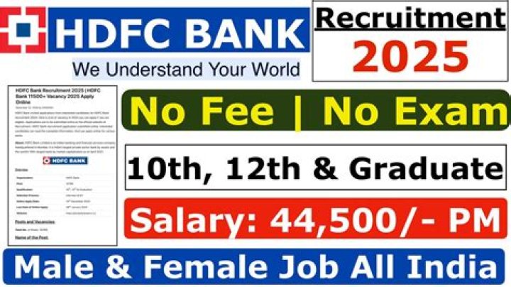 HDFC Bank Recruitment 2022: 13 हजार पदो पर बम्पर भर्ती