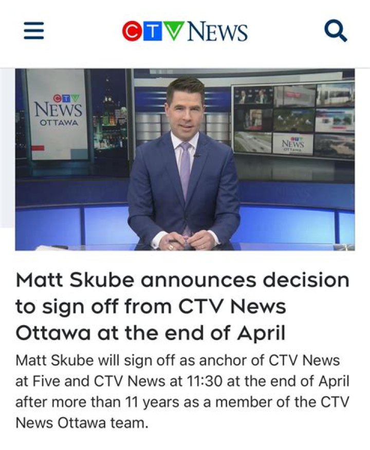 Is Matt Skube Still on CTV News? Who is Matt Skube? Where is Matt Skube? - SarkariResult